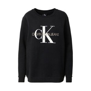 Calvin Klein Jeans Mikina  černá / bílá