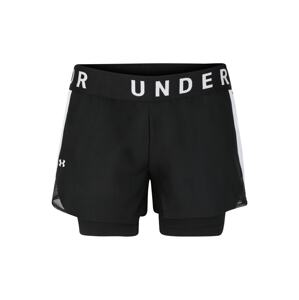 UNDER ARMOUR Sportovní kalhoty  černá / bílá