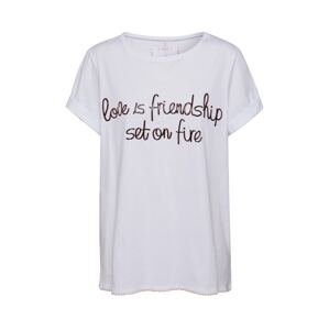 LIEBLINGSSTÜCK T-Shirt 'Druana'  bílá / černá / starorůžová