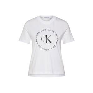 Calvin Klein Jeans Tričko 'ROUND'  černá / bílá