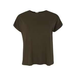 ABOUT YOU Curvy Tričko 'Cora'  khaki / tmavě zelená