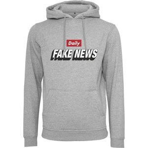 Mister Tee Mikina 'Fake News'  šedá / červená / bílá / černá