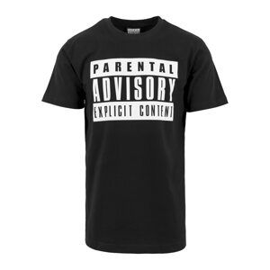 Mister Tee Tričko 'Parental Advisory'  černá / bílá