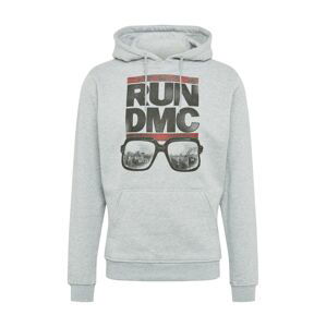 Mister Tee Mikina 'Run DMC City Glasses'  šedý melír / červená / černá