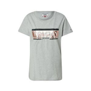 Tommy Jeans Tričko  šedá / měděná / černá