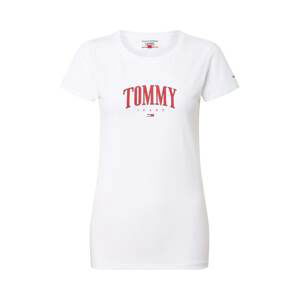 Tommy Jeans Tričko 'TJW TOMMY SCRIPT TEE'  bílá / červená