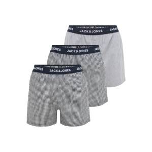 JACK & JONES Boxerky  světle šedá / noční modrá / bílá