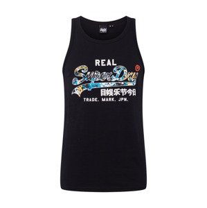 Superdry Tričko 'VL INFILL VEST'  černá / bílá