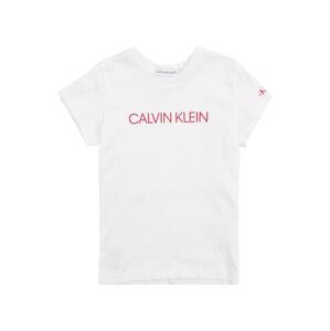 Calvin Klein Jeans Tričko 'INSTITUTIONAL'  pink / bílá
