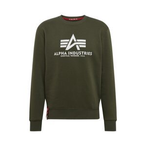 ALPHA INDUSTRIES Mikina  olivová / červená / bílá