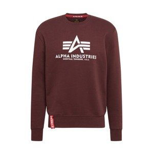 ALPHA INDUSTRIES Mikina  bordó / bílá