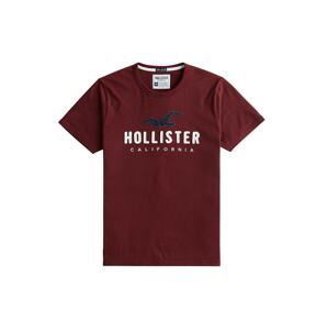 HOLLISTER Tričko  burgundská červeň