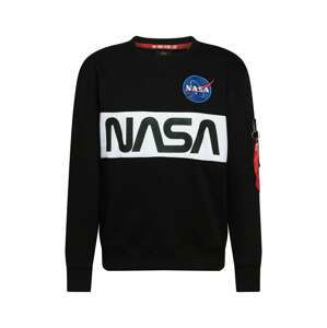 ALPHA INDUSTRIES Mikina 'Nasa Inlay'  černá / bílá / modrá / červená