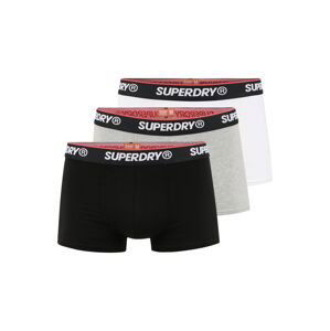 Superdry Boxerky  bílá / černá / šedý melír