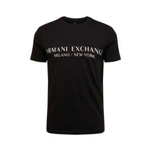 ARMANI EXCHANGE Tričko  černá / bílá