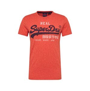 Superdry Tričko  námořnická modř / bílá / červený melír