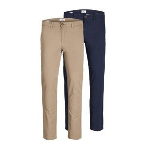 JACK & JONES Chino kalhoty 'Marco'  béžová / námořnická modř