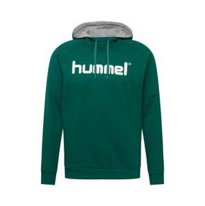 Hummel Sportovní mikina  bílá / tmavě zelená