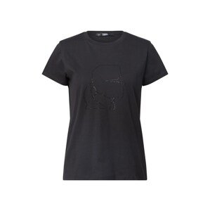 Karl Lagerfeld Tričko 'Karl Profile Rhinestone Tee'  černá