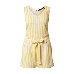 VERO MODA Overal 'VMHELENMILO SL PLAYSUIT STRIPE WVN'  bílá / žlutá