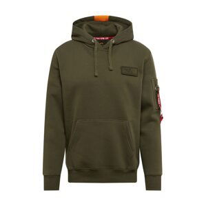 ALPHA INDUSTRIES Mikina 'Red Stripe'  khaki / oranžová / červená / bílá