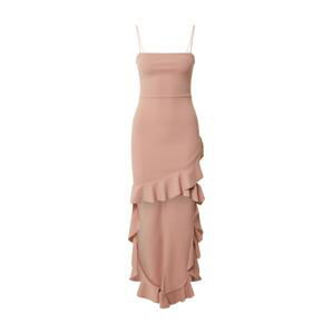 Missguided Šaty 'SQUARE NECK RUFFLE HIGH LOW DRESS'  růžová