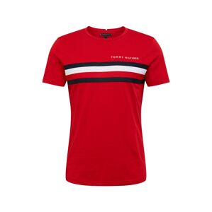 TOMMY HILFIGER Tričko 'GLOBAL STRIPE TEE'  krvavě červená