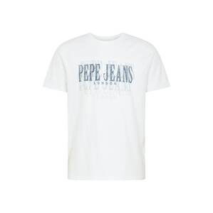 Pepe Jeans Tričko 'Snow'  offwhite / modrá