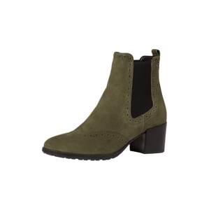 TAMARIS Chelsea boty  khaki / černá