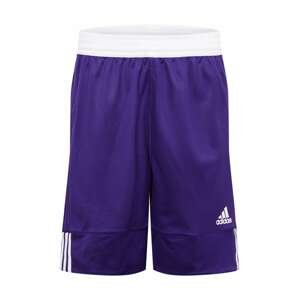 ADIDAS PERFORMANCE Sportovní kalhoty  bílá / tmavě fialová