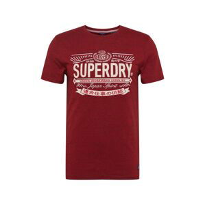 Superdry Tričko  krvavě červená / bílá