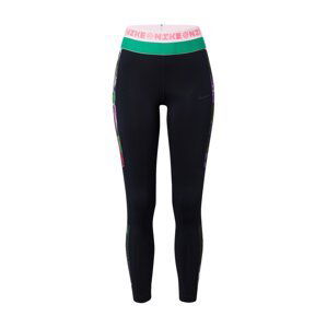 NIKE Sportovní kalhoty  bílá / černá / zelená / pink