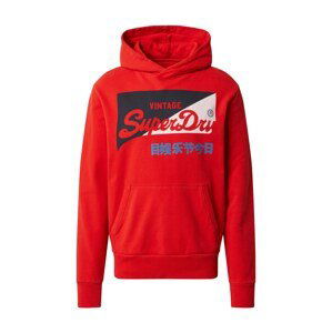 Superdry Mikina  černá / bílá / světle červená / modrá