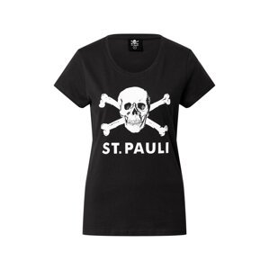 FC St. Pauli Tričko 'Totenkopf'  černá / bílá