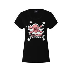 FC St. Pauli Tričko 'Totenkopf'  bílá / pink / černá