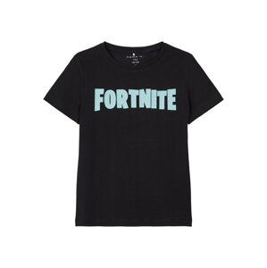 NAME IT Tričko 'Fortnite'  azurová modrá / černá