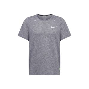 NIKE Funkční tričko 'Rise 365'  šedý melír / modrá / svítivě zelená