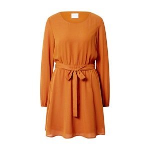 VILA Šaty  světle hnědá / tmavě oranžová