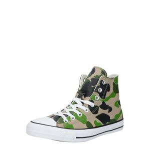 CONVERSE Kotníkové tenisky 'Chuck Taylor All Star'  černá / zelená / khaki / bílá