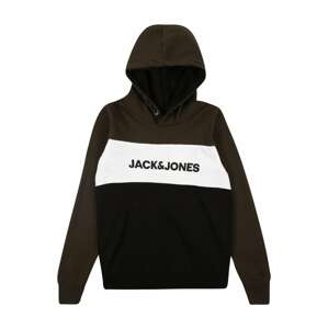 Jack & Jones Junior Mikina  bílá / černá / mokka