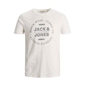 JACK & JONES Tričko  offwhite / tmavě šedá