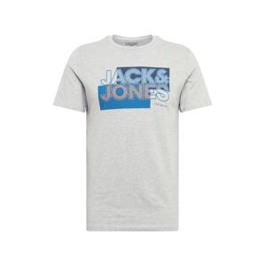 JACK & JONES Tričko 'Booster'  nebeská modř / noční modrá / tmavě šedá / světle šedá