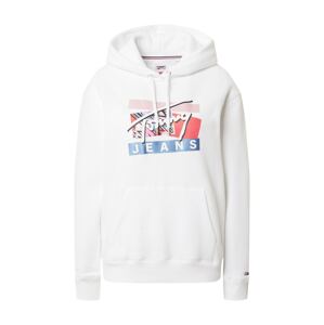 Tommy Jeans Mikina  kouřově modrá / růžová / červená / bílá