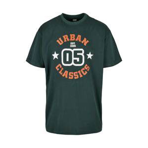 Urban Classics Tričko  zelený melír / jasně oranžová / bílá