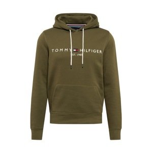 TOMMY HILFIGER Mikina  olivová / bílá / marine modrá / světle červená