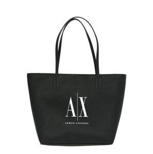 ARMANI EXCHANGE Nákupní taška  bílá / černá