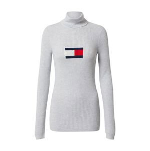 Tommy Jeans Svetr  šedá / bílá / červená / tmavě modrá