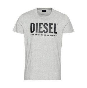 DIESEL Tričko  šedý melír / černá