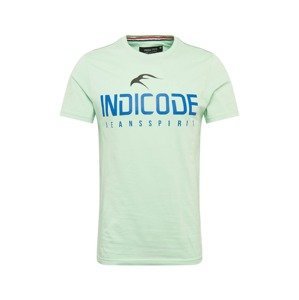 INDICODE JEANS Tričko  pastelově zelená / modrá / černá