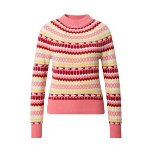 Tommy Jeans Svetr 'FAIRISLE'  béžová / žlutá / pink / tmavě červená